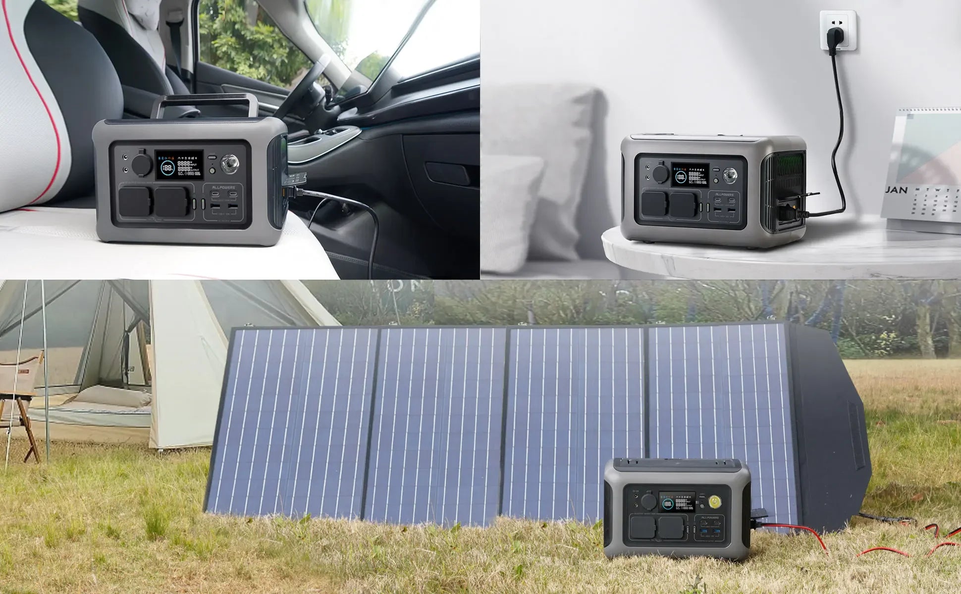 ALLPOWERS Portable Power Station R600, 299Wh LiFeP04 Battery with 2x 600W (1200W Surge) AC Outlets for Outdoor Camping RV Home - Evallys.com
