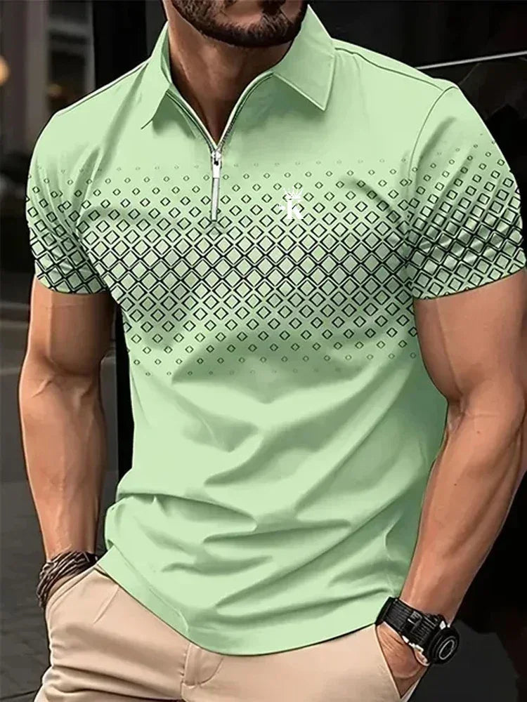 Business Men's Golf Polo Short Sleeve Polo Shirt Outdoor Casual Daily Streetwear Summer 3D Print Micro-elastic Polyester - Evallys.com