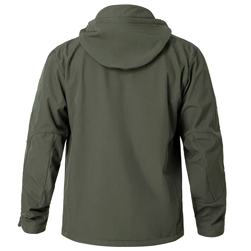 Men's Waterproof Softshell Tactical Jacket Winter Windproof Fleece Hoodie Jacket Outdoor Hiking Skiing Windbreaker Coat - Evallys.com
