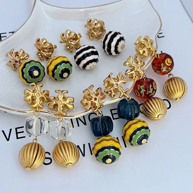 Vintage Flower Spherical Stud Earrings, Niche Tassel Girl Earrings, High-end Anti-allergy Earrings for Women 2025 Fashion New - Evallys.com