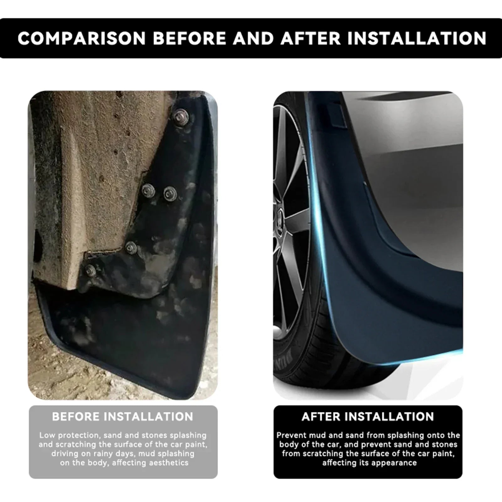 4Pcs Mud Flaps For Tesla Model 3 2024 Refresh Highland Splash Guards Mudguards Mudflaps Fenders Protector Front Rear No Drilling - Evallys.com