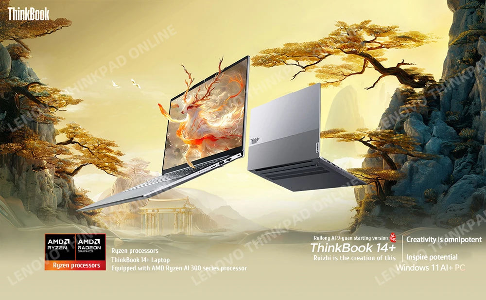 Lenovo ThinkBook 14+ 2024 AI Laptop AMD Ryzen AI 9 365 RAM 32GB  1TB SSD Core Graphics 14.5-inch 3K LED 120Hz Screen Notebook Pc - Evallys.com # #