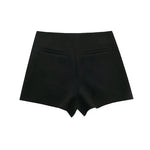 TRAF Asymmetrical Skort – High Waist Black Mini Skirt Shorts - Evallys.com