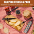 10Pc Travel Cutlery Set with Storage Bag Stainless Steel Travel Utensils Set Portable Camping Silverware Set Travel Flatware Set