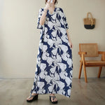 Vintage Cotton Summer Maxi Dress – Harajuku Floral Beachwear - Evallys.com