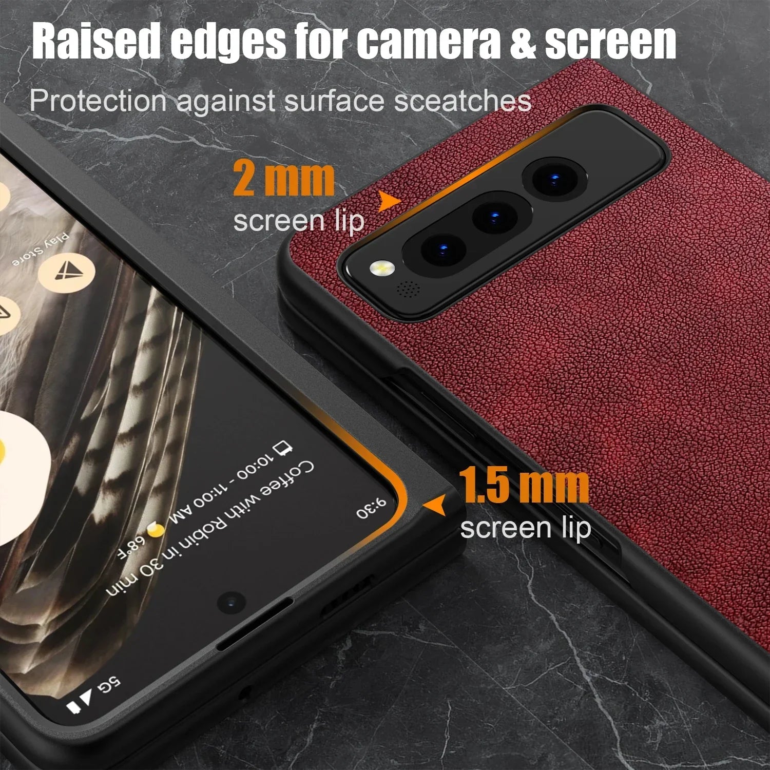 PU Leather Case for Google Pixel Fold 5G simply Business style Hard PC with PU 2in1 material - Evallys.com