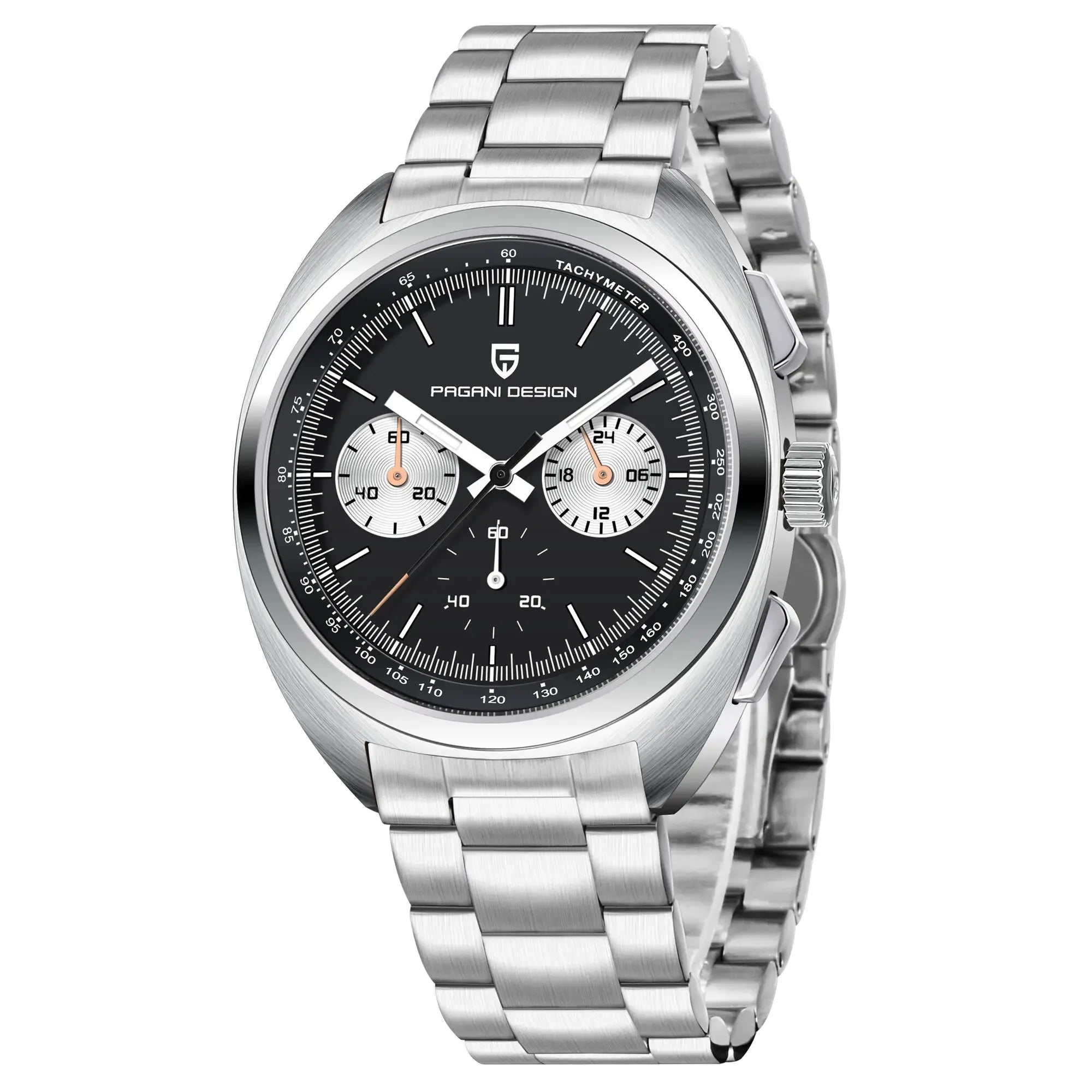 PAGANI DESIGN 2024 New Panda Dial Men Watches Luxury Quartz Watch For Men Japan VK63 Sport Chronograph Sapphire glass Wristwatch - Evallys.com