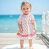 Toddler Girl Birthday Dress with Puff Sleeves and Embroidered Letters Smocked Summer Party Dress for Baby Girls - Evallys.com