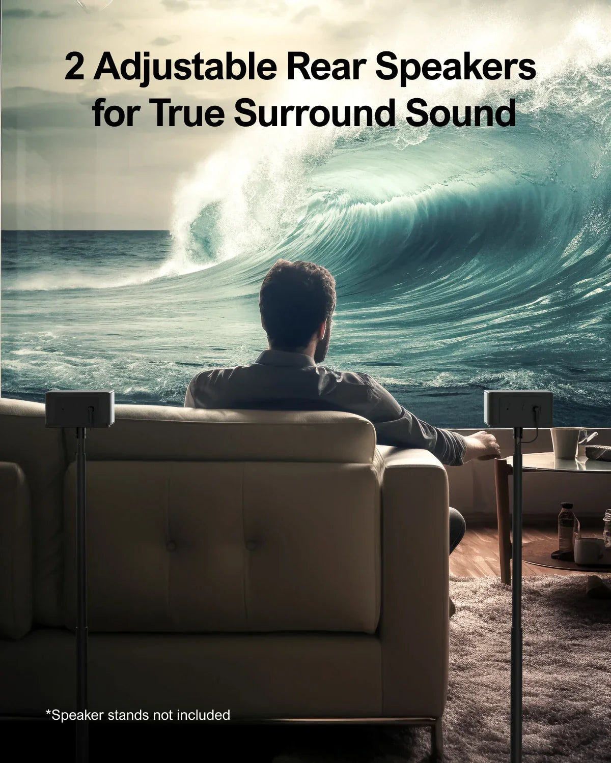 ULTIMEA 320W 5.1 Soundbar with Wireless Subwoofer & 2 Surround Speakers, 3D Surround Sound System Home Theater, APP Control - Evallys.com