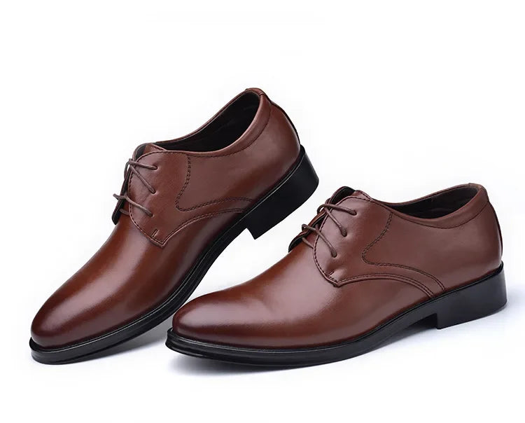 Men Dressing Shoes Formal for Men's Casual Shoe Leather Social Wedding Designer Pointed Toe Black Office Winter Shoes Brand 2023 - Evallys.com