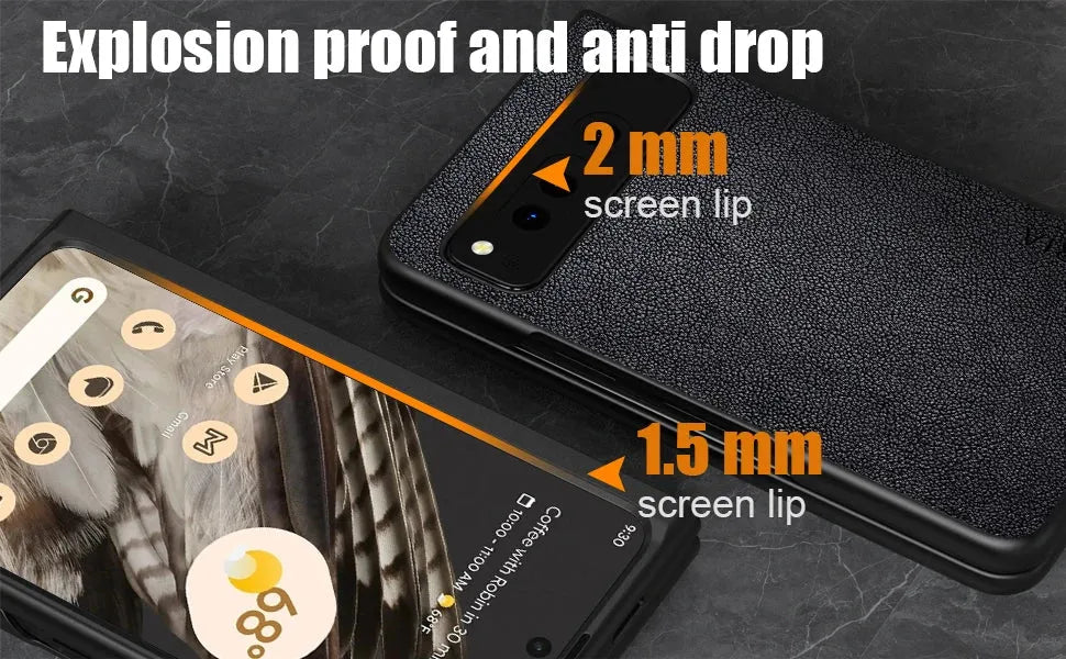 PU Leather Case for Google Pixel Fold 5G simply Business style Hard PC with PU 2in1 material - Evallys.com