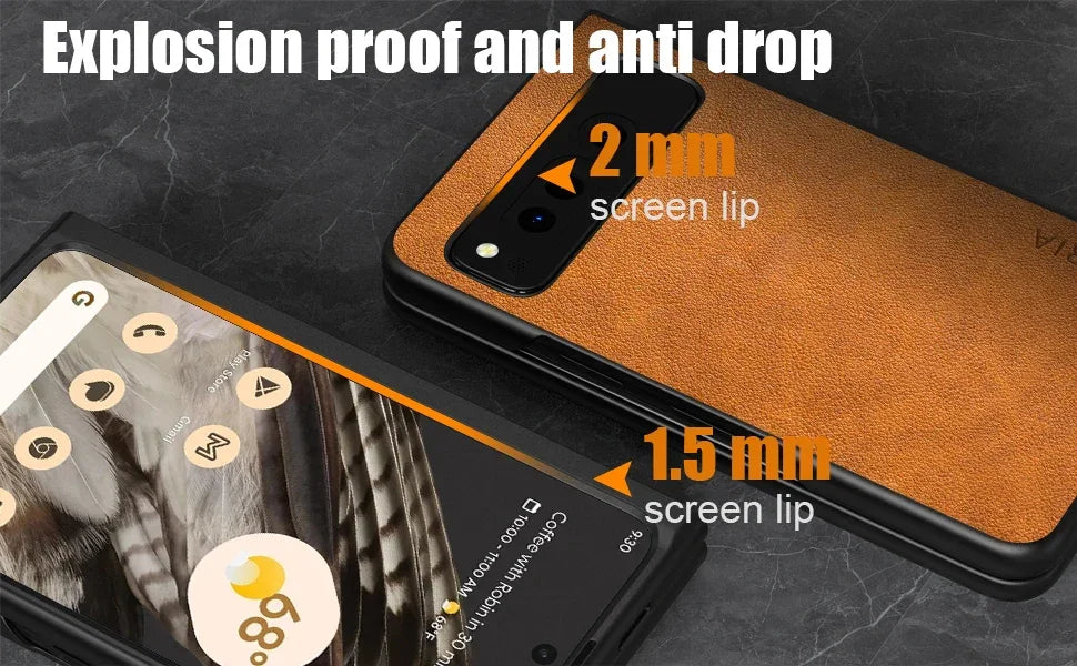 PU Leather Case for Google Pixel Fold 5G simply Business style Hard PC with PU 2in1 material - Evallys.com