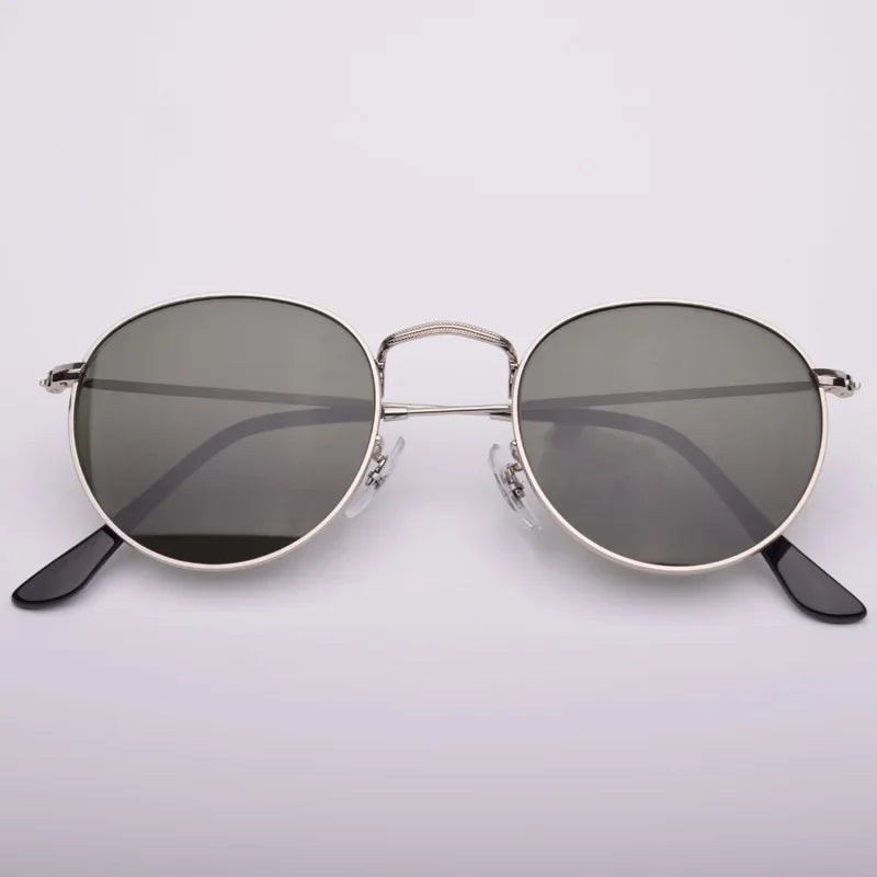 Fashion Sunglasses Men Women Eyeglasses Goggles Eyewear Shades Top Quality Round Metal Glass Lenses UV400 Sun Glasses - Evallys.com