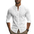 Men's Henry Shirts Cotton Linen Slim Fit Causal Hawaiian Solid Color Basic Style Spring Summer Breathable Men Clothing - Evallys.com