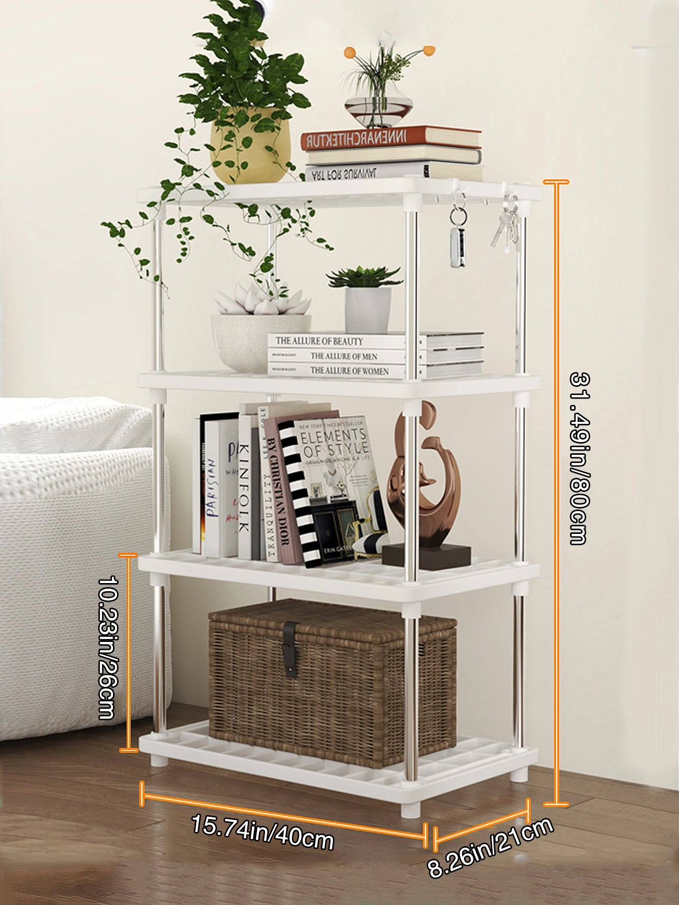 Four-Layer Multi-Functional Storage Rack Bathroom Living Room Organizing Rack Kitchen Bedroom Shelf Plastic Floor-Standing Storage Rack Bathroom Storage Storage Rack