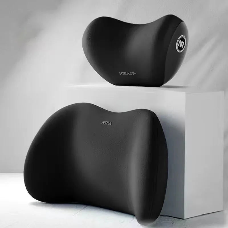 Car Headrest Lumbar Support Memory Foam Vertebral Lumbar Support Car Neck Pillow Back Cushion Office Car Interior Accessories - Evallys.com