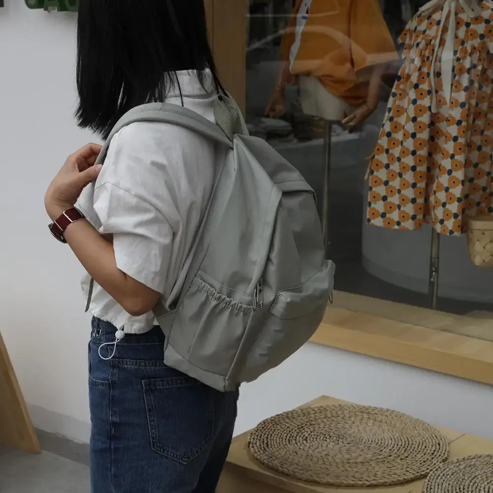 Women’s Large Nylon School Backpack – Preppy Style Travel Bag - Evallys.com