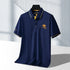 Men's Business Casual Short Sleeved Embroidered Solid Color Polo Shirt Fashionable Breathable Comfortable Summer Versatile Top - Evallys.com