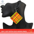 SOMESOOR Madras & Plaid Fabric Design Wooden Drop Earrings Afro Ethnic Headwrap Pattern Print Ear Dangle Jewelry For Women Gifts - Evallys.com