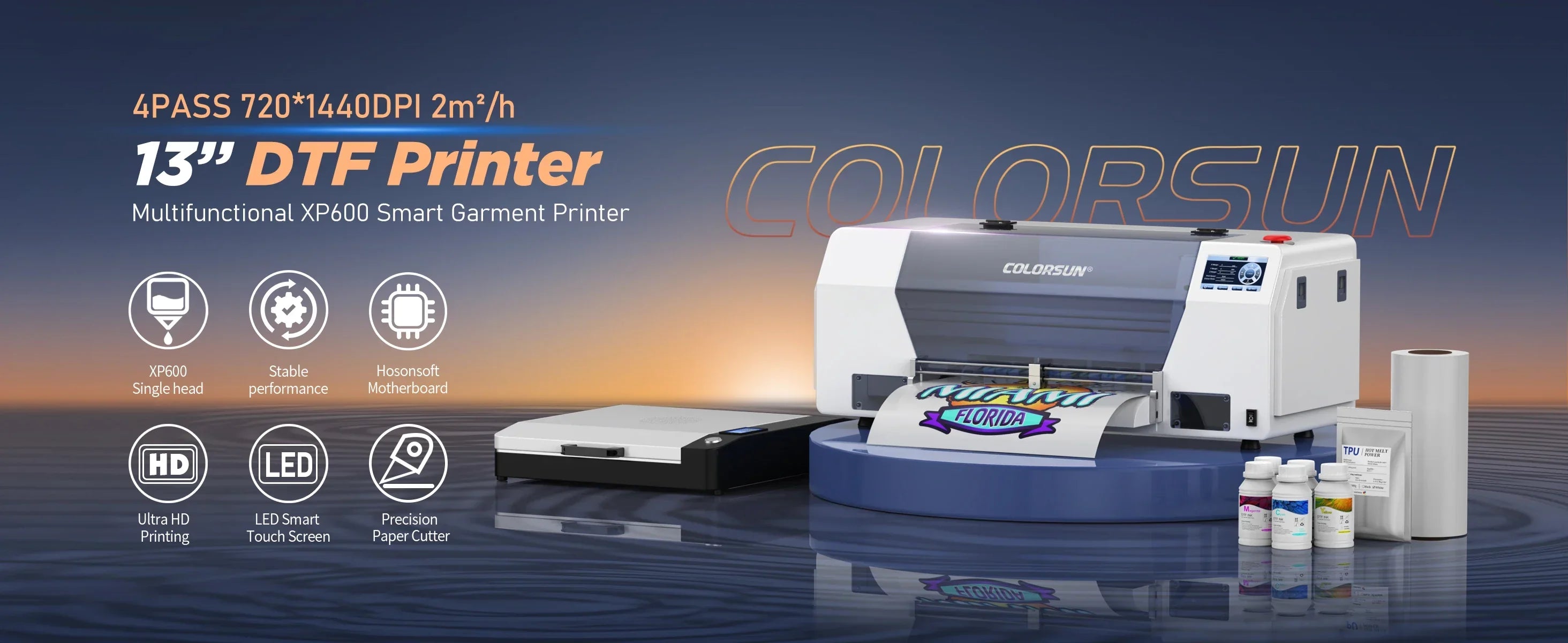 Colorsun DTF Printer Impressora A4/A3 Direct to Film T-Shirt Printing Machine Digital Inkjet DTF Printers For T-Shirt Hoodies - Evallys.com