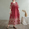 Summer Ethnic Print Dress with Pockets – Loose Mid-Calf Casual Wear - Evallys.com