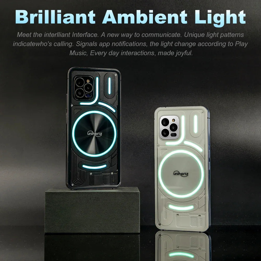 Unihertz Luna Smartphone Rhythm Ambient LED strip Music Phone 8GB RAM 256GB ROM 108MP G99 Mobile Phone Night Vision Cellphone - Evallys.com