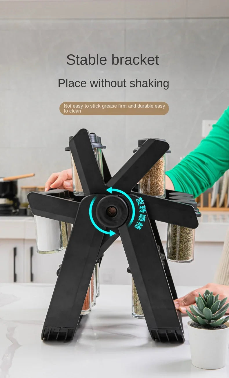 Rotating Spice Rack Organizer Spinning Spice Organizer With 18 Jars Revolving Spice Rack Shelf For Kitchen Counter Organization