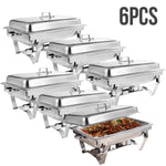 Chafing Dish Buffet Set 8QT Electric Stainless Steel 2/4/ Pack Full Size Pans Food Warmer Chafing Fuel Holder for Party Catering