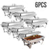 Chafing Dish Buffet Set 8QT Electric Stainless Steel 2/4/ Pack Full Size Pans Food Warmer Chafing Fuel Holder for Party Catering