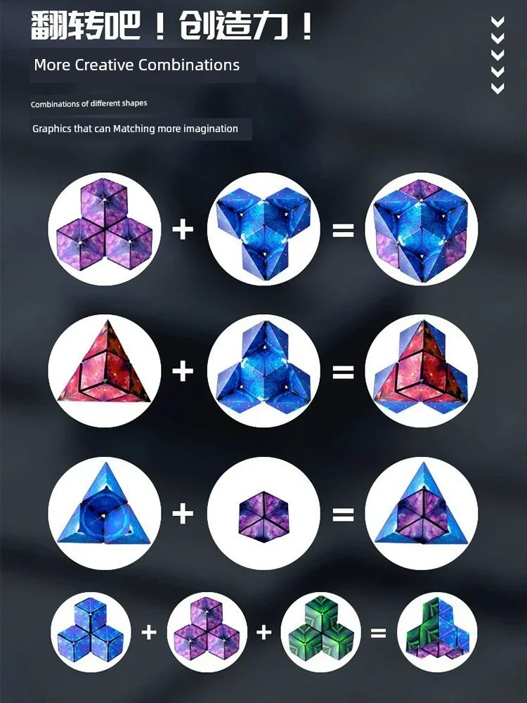 Variety Magnetic Cube Infinite Flip Deformation 3D Geometric Three-Dimensional Thinking Training Kids Educational Toy Boy - Evallys.com