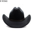 Vintage Western Cowboy Hat – Unisex Wide Brim Leather Jazz Cap - Evallys.com