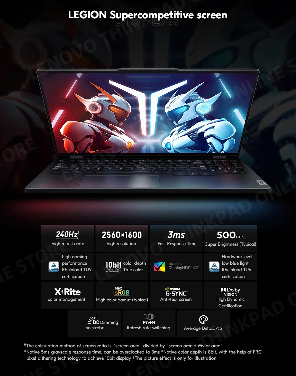 New Lenovo Legion Y9000P Gaming Laptop 13th Intel i9-13900HX/i5-13500HX /32G/1T SSD/NVIDIA RTX 4090/4080 240Hz 16inch Notebook - Evallys.com