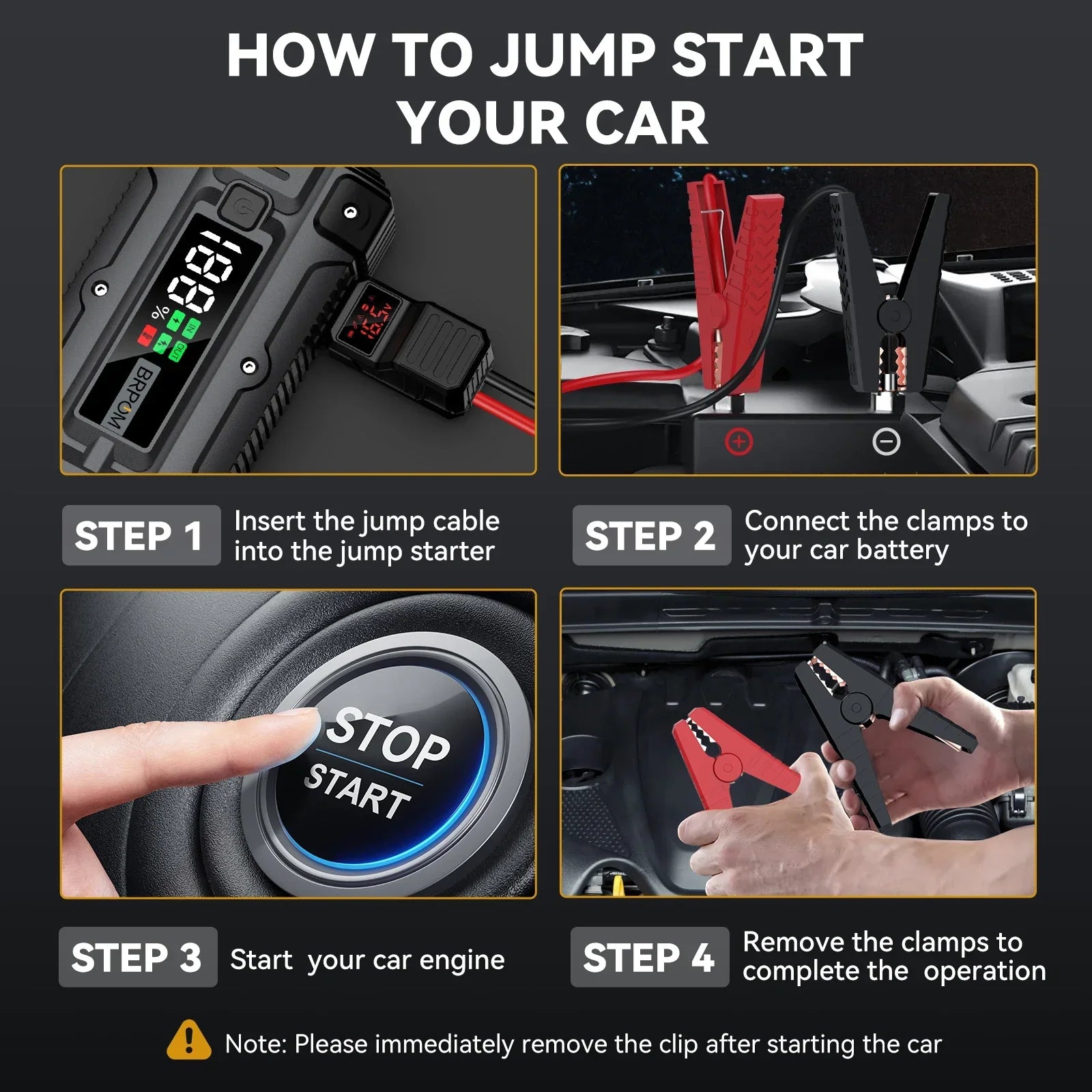 Car Jump Starter 3000A/4000A/5000A Battery Charger Emergency Power Bank Booster for 12V Gasoline and Diesel Vehicles Starting - Evallys.com