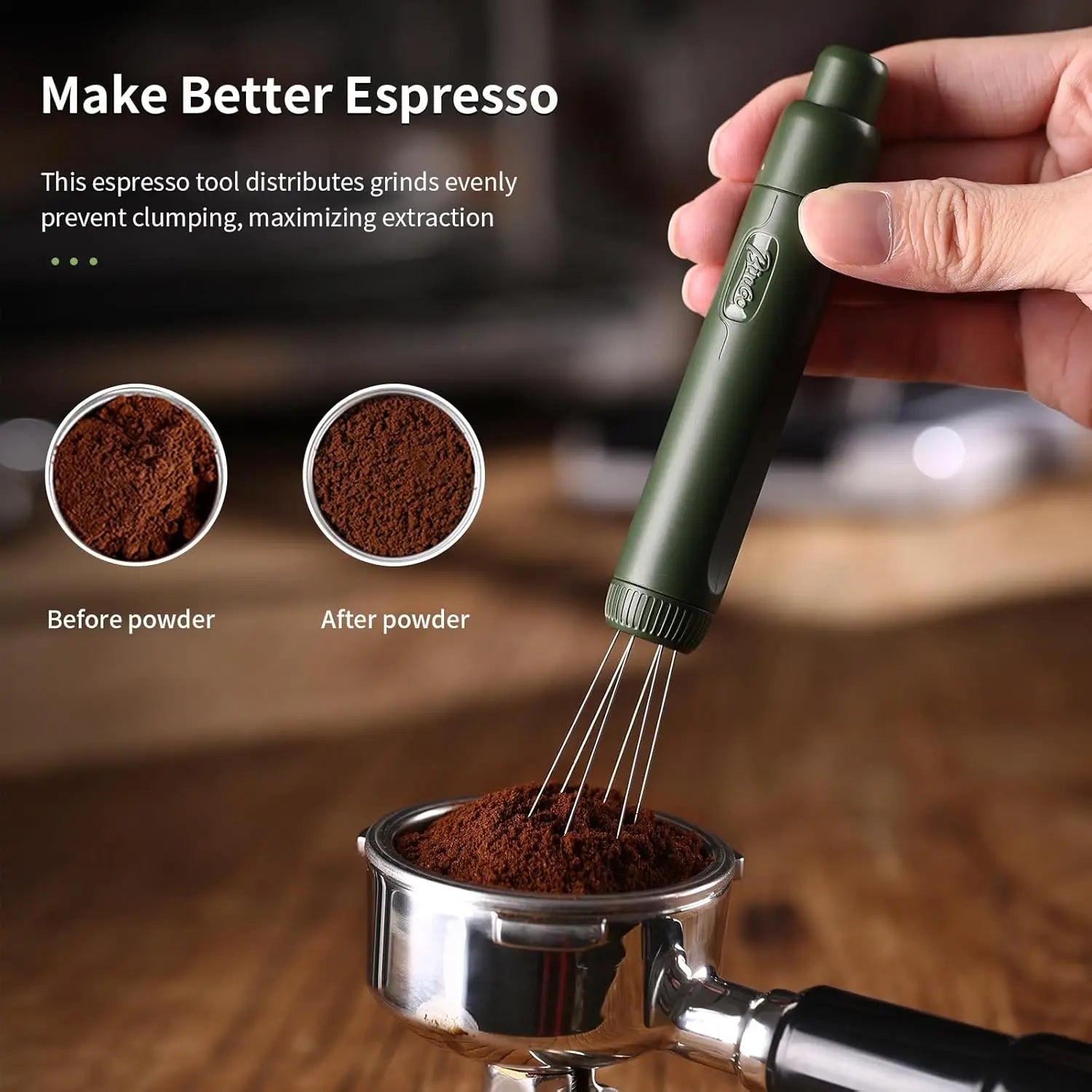 Retractable WDT Espresso Tool  Stirrer Stainless Steel Needles Barista Coffee Distributor Black Espresso Maker Tools