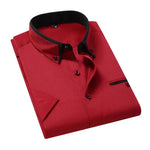TFETTER Summer Business Shirt Men Short Sleeves Button Up Shirt Turn-down Collar Casual Shirts Mens Clothing Plus Size 5XL - Evallys.com