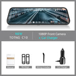 10 Inch Mirror Camera for Car Touch Screen Video Recorder Rearview Mirror Dash Cam Front and Rear Camera Mirror DVR Black Box - Evallys.com