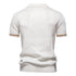 AIOPESON Men's Solid Color Sport Zipper Polo Shirt Athletic Social Polo Shirts for Men Office Slim Fit Polo - Evallys.com