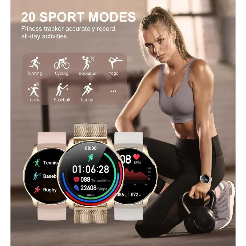 Smart Watch for Women (Answer/Make Call), Fitness Tracker for Android and iOS Phones Waterproof Smartwatch with 1.32