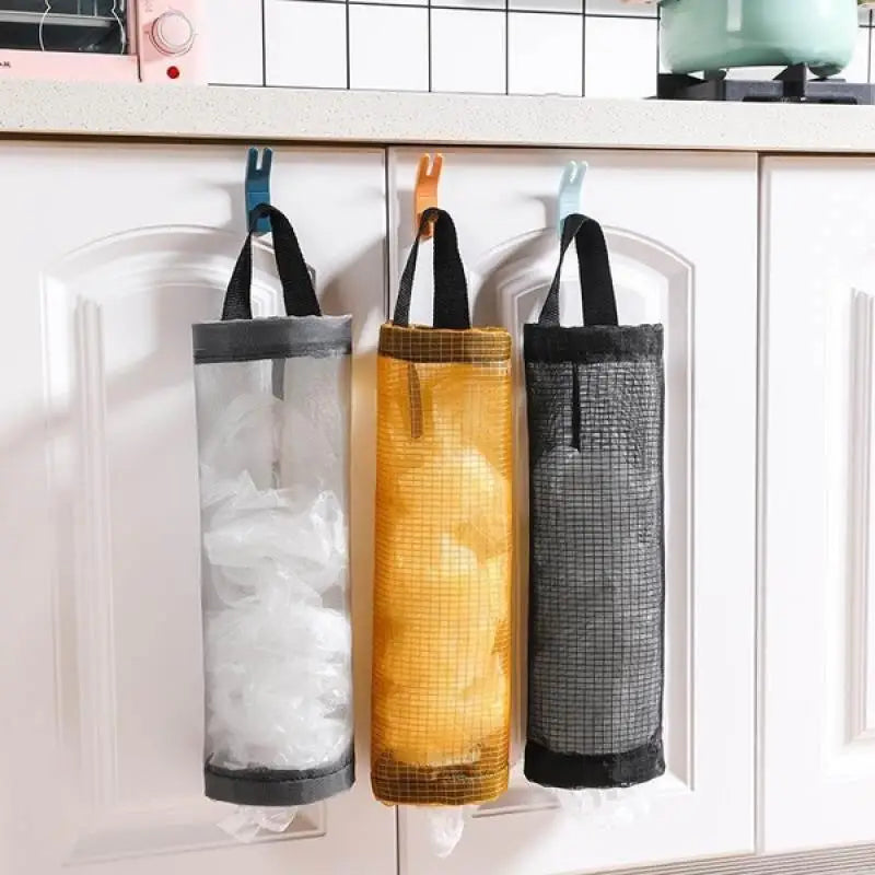 3/2/1PC Home Grocery Bag Holder Wall Mount Plastic Bag Holder Dispenser Hanging Storage Garbage Bag Kitchen Garbage Organizers