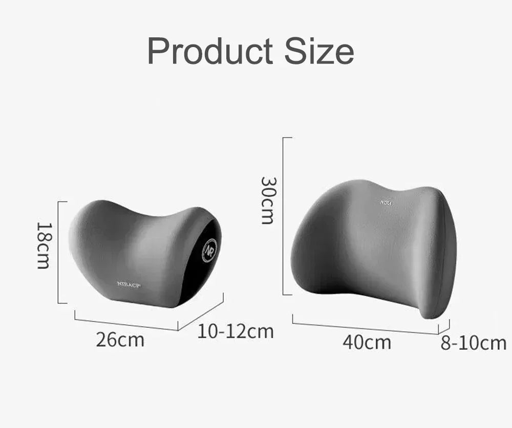 Car Headrest Lumbar Support Memory Foam Vertebral Lumbar Support Car Neck Pillow Back Cushion Office Car Interior Accessories - Evallys.com