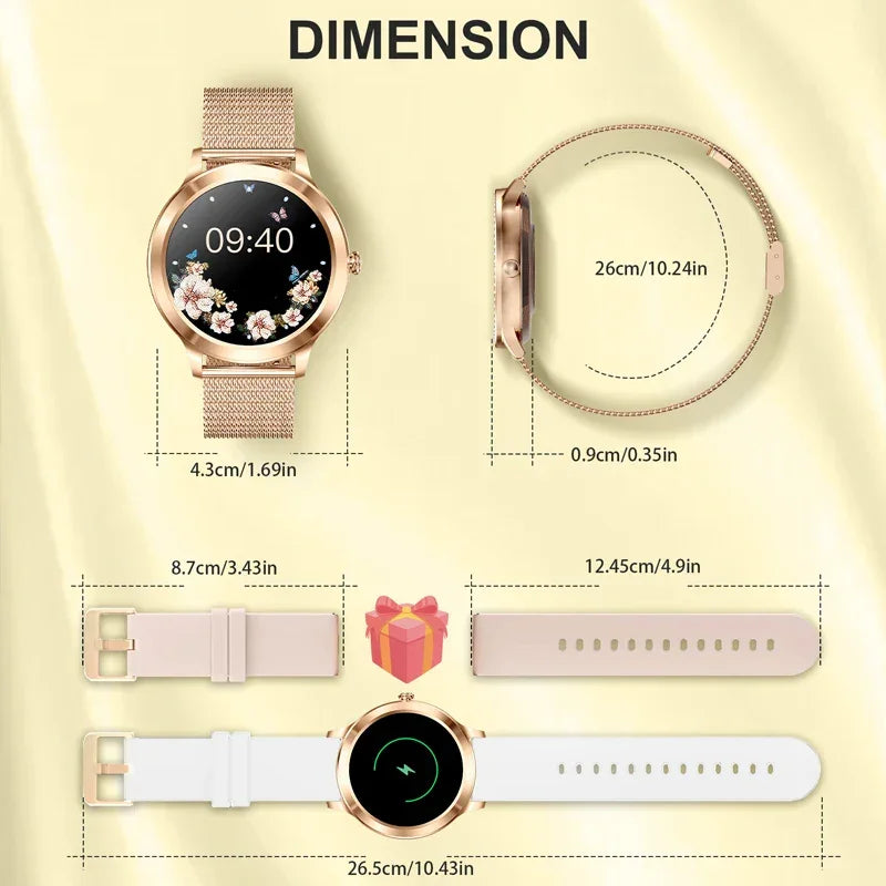 Smart Watch For women - Advanced Fitness Tracker with Wireless Call, Music Time Display, Step Counting, Calories Burned - Evallys.com