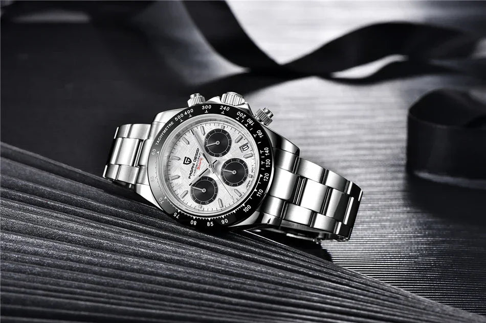 40mm New V2 PAGANI DESIGN Men's Quartz Watches Sapphire Retro Chronograph Stainless Steel Waterproof Watch Men Relogio Masculino - Evallys.com