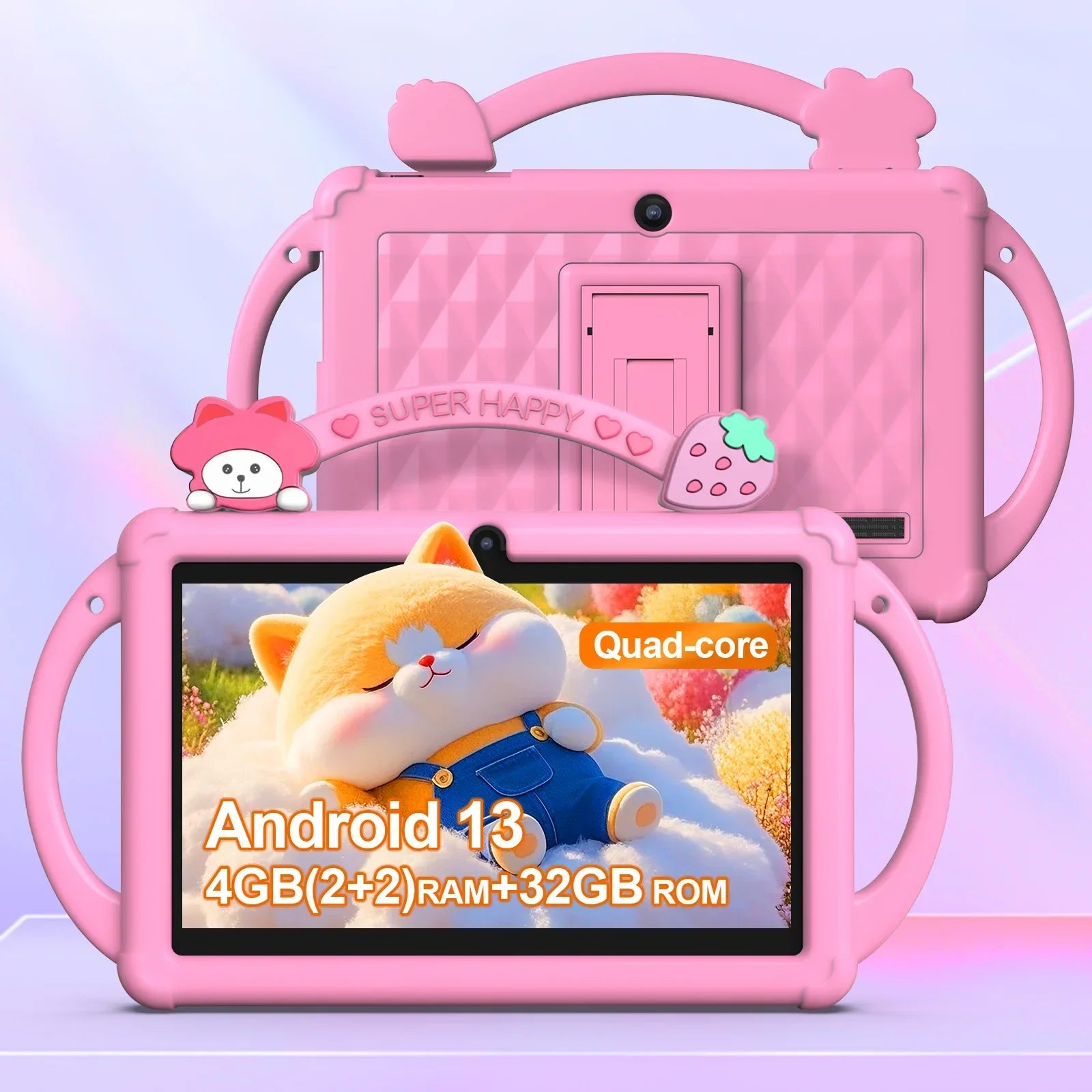 7-inch Android 13 children's tablet, 5G WiFi tablet, quad-core processor, 4GB (2g+2g-memory expansion) RAM+32GB ROM, with parent - Evallys.com