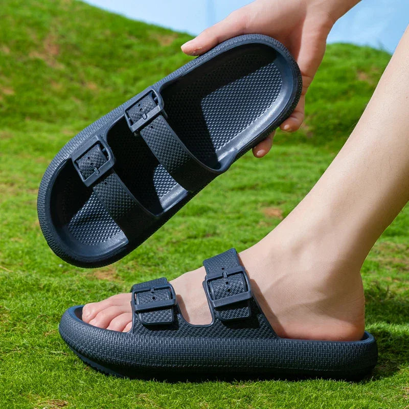2025 Men’s Thick Sole Slippers – Non-Slip Shower & Indoor Sandals - Evallys.com