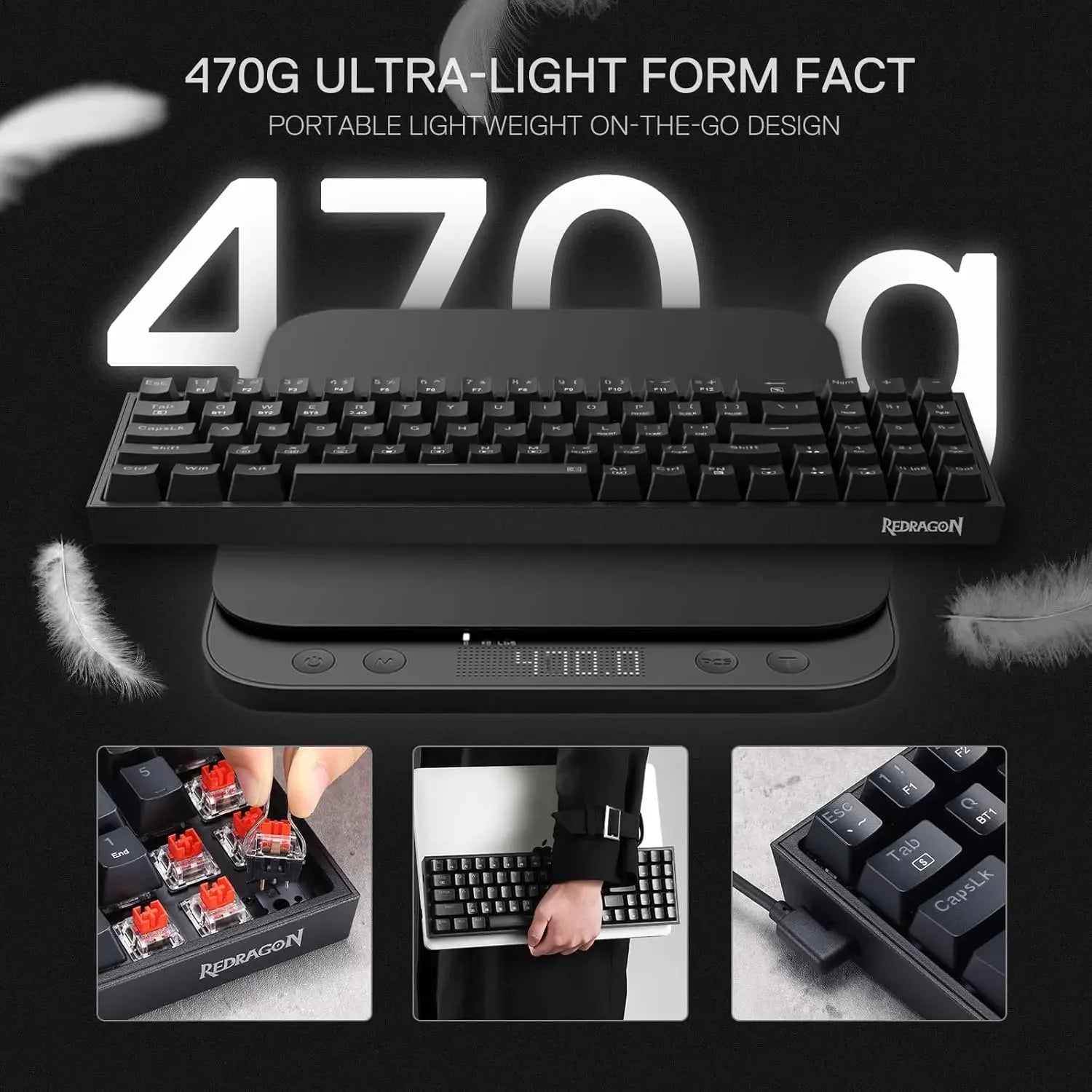 Redragon BS136 Gaming Keyboard & Mouse Combo, 75% K628 Tri-Mode Wireless RGB Mechanical Keyboard and 7200 DPI Gamer Mouse Bundle - Evallys.com