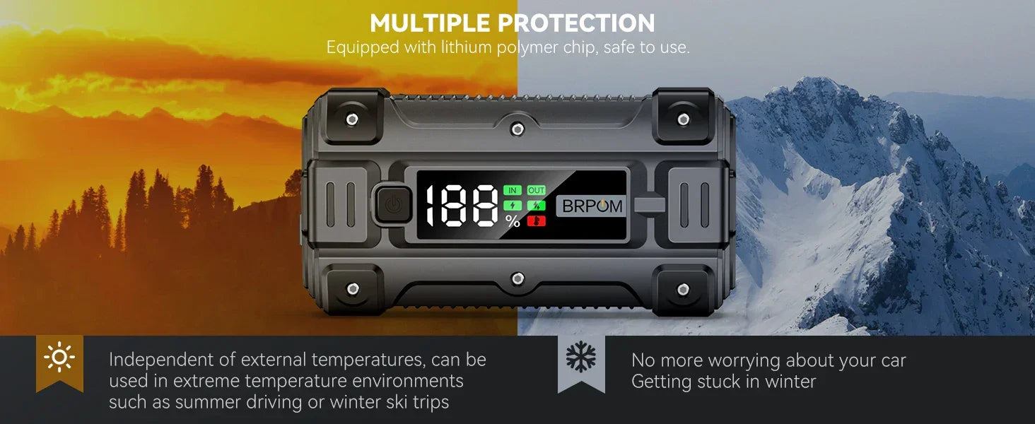 Car Jump Starter 3000A/4000A/5000A Battery Charger Emergency Power Bank Booster for 12V Gasoline and Diesel Vehicles Starting - Evallys.com