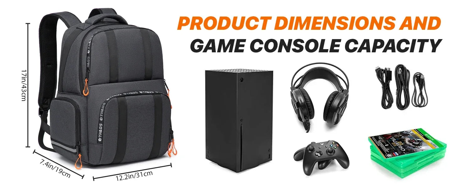 Gaming Console Backpack – Fits Xbox Series X/S & Accessories - Evallys.com