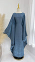 Eid Ramadan Batwing Butterfly Satin Abaya Dubai Luxury Muslim Kaftan Maxi Dress Women Kebaya Robe Caftan Marocain Femme Vestidos - Evallys.com