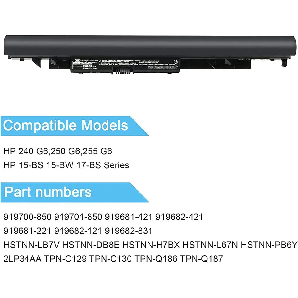 JC03 JC04 Laptop Battery for HP Spare 15-bs0xx 17-bs0xxx 15-bs1xx 15-bw0xx 17z-ak000 17-ak0xx 17-bs062st 17-bs020nr 919700-850 - Evallys.com