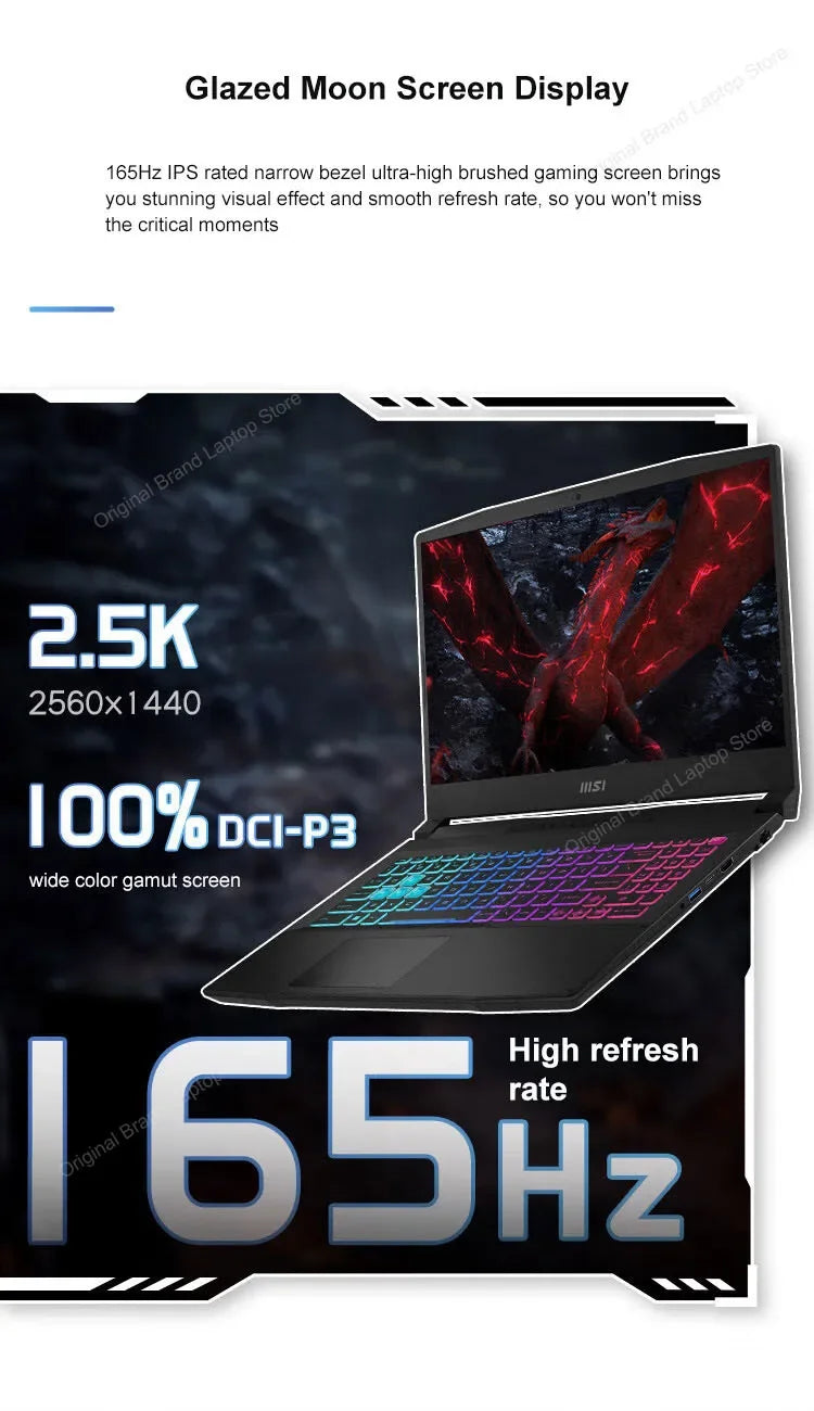 2024 MSI Katana A15 AI Laptop 15.6 Inch 2.5K QHD 165Hz IPS Screen Notebook AMD Ryzen R7-8845HS 32GB 1TB RTX4060 Gaming Computer - Evallys.com